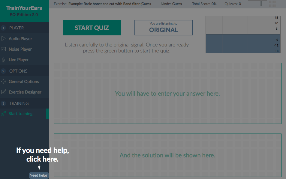New interface for Train Your Ears 2.0